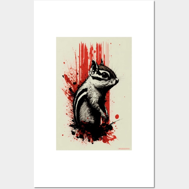 Chipmunk Ink Painting Wall Art by TortillaChief